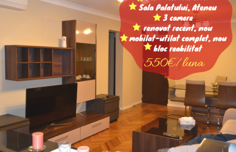 Cismigiu – Stirbei Voda – Sala Palatului, apartament de inchiriat, mobilat-utilat